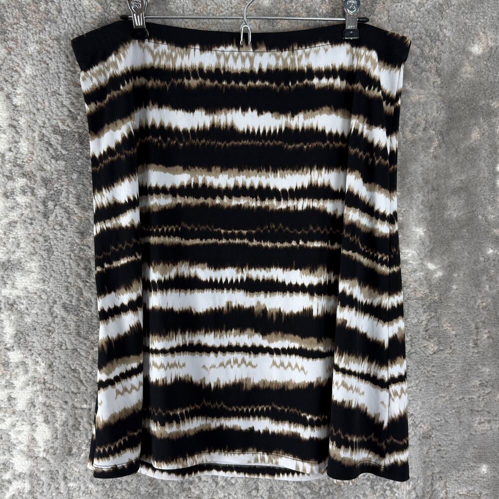 212 Collection‎ Size L Striped Knee Length Skirt Casual Stretch Pull On
